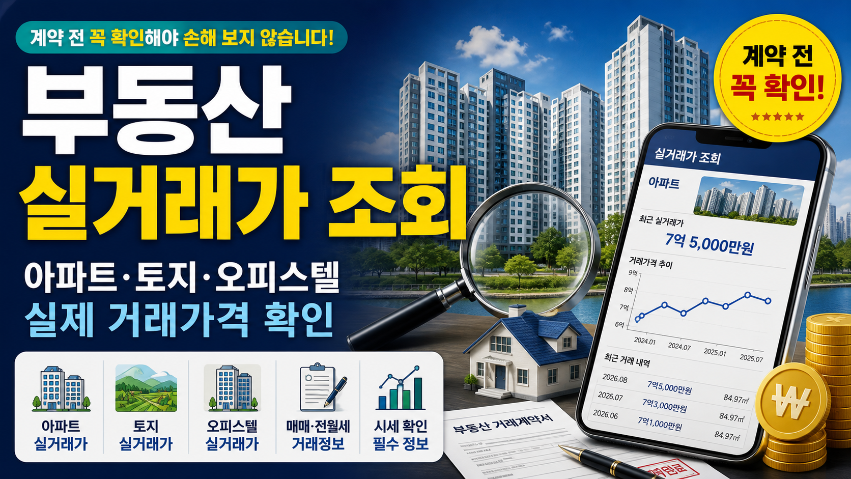 부동산 실거래가 조회 아파트 토지 오피스텔 매매 전월세 실제 거래가격 확인